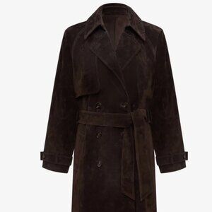Rumored Kennedy Trench – Espresso Suede – Size M – NWT